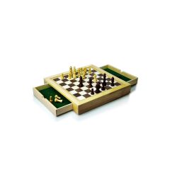 Wooden Traditional Style Chess Set - Travel Edition 