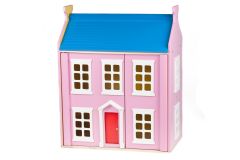 30% OFF CLEARANCE! Pink Wooden Doll's House Including Furniture