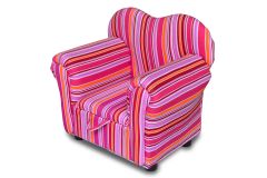 Kids' Pink Stripey Chair with Storage